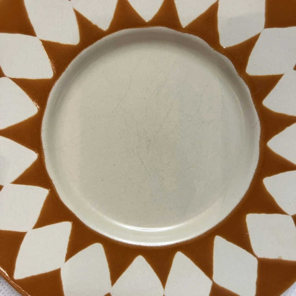 Vtg Pottery Barn Dune Persimmon Mug Cup Saucer Coffee Tea MCM Boho Replacement